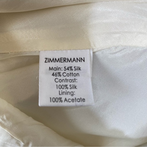 Zimmerman Skirt Mini Rose Floral Cream Grey Size 1 UK 10 Silk Cotton A Line - Picture 11 of 16